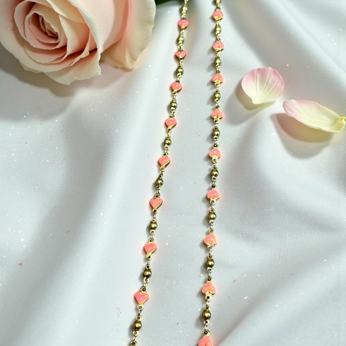 Enamel Solid Heart Chain | 4mm | 14K Gold Filled | Sterling Silver | Over Stainless Core