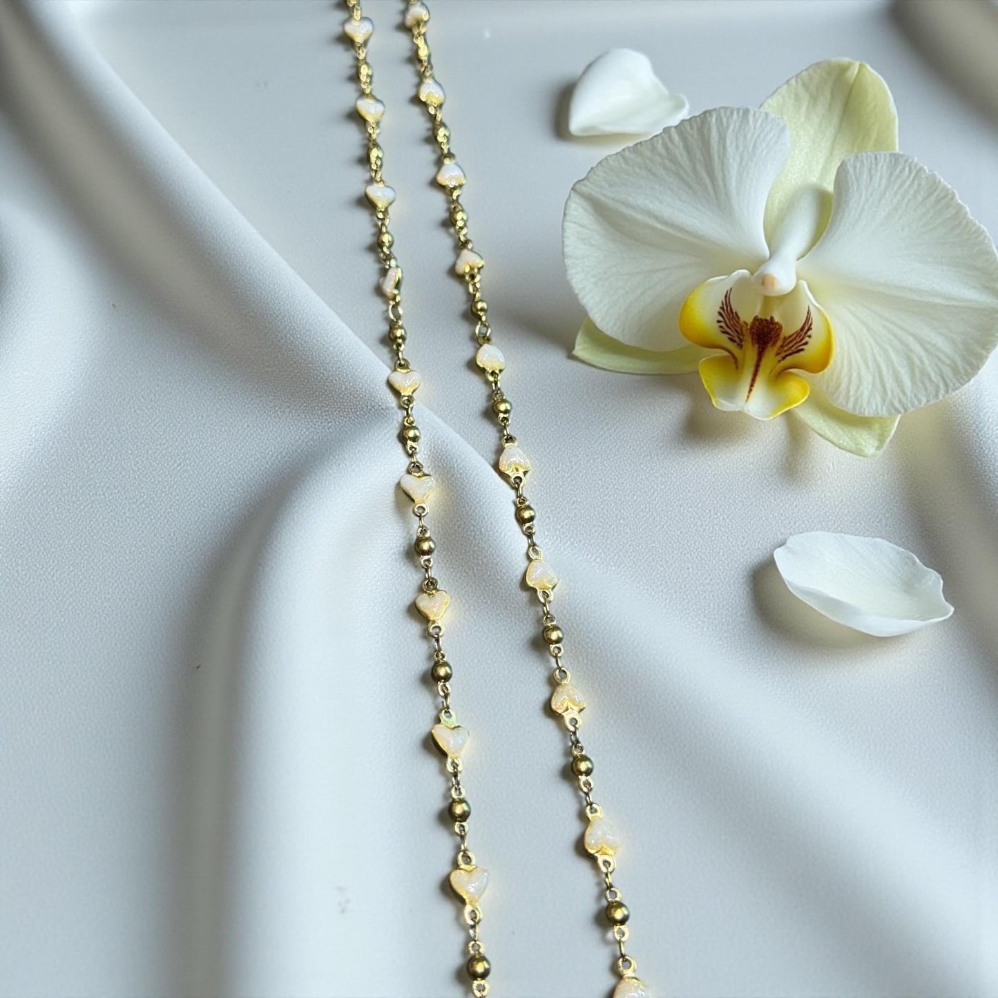 Enamel Solid Heart Chain | 4mm | 14K Gold Filled | Sterling Silver | Over Stainless Core