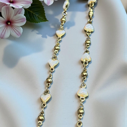 Enamel Solid Heart Chain | 4mm | 14K Gold Filled | Sterling Silver | Over Stainless Core