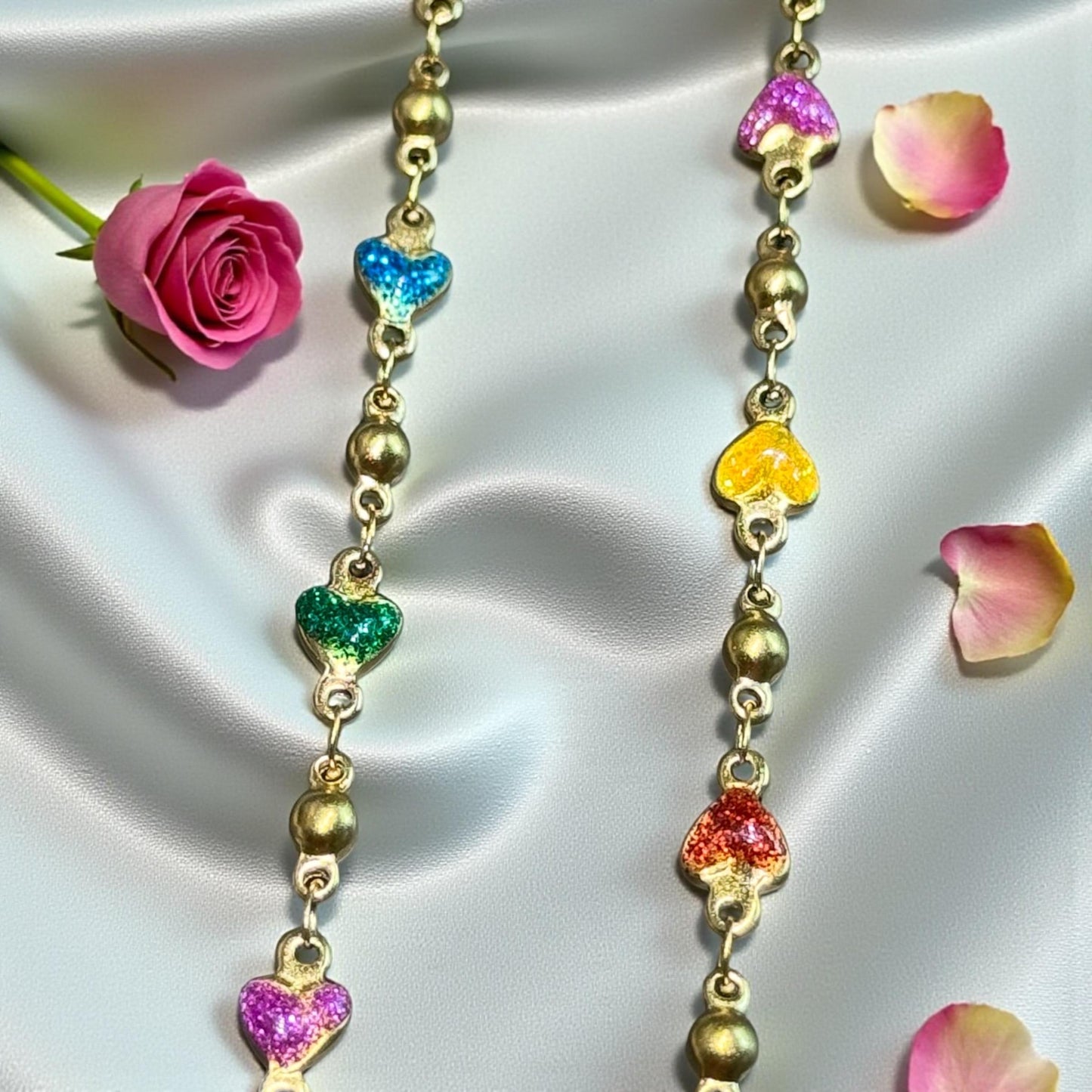 Enamel Solid Heart Chain | 4mm | 14K Gold Filled | Sterling Silver | Over Stainless Core