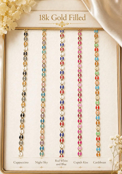 Enamel Permanent Jewelry Chain | 18K Gold Filled Colorful PJ Chain | Largest Color Selection