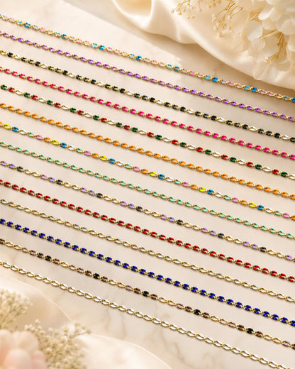 Enamel Permanent Jewelry Chain | 18K Gold Filled Colorful PJ Chain | Largest Color Selection
