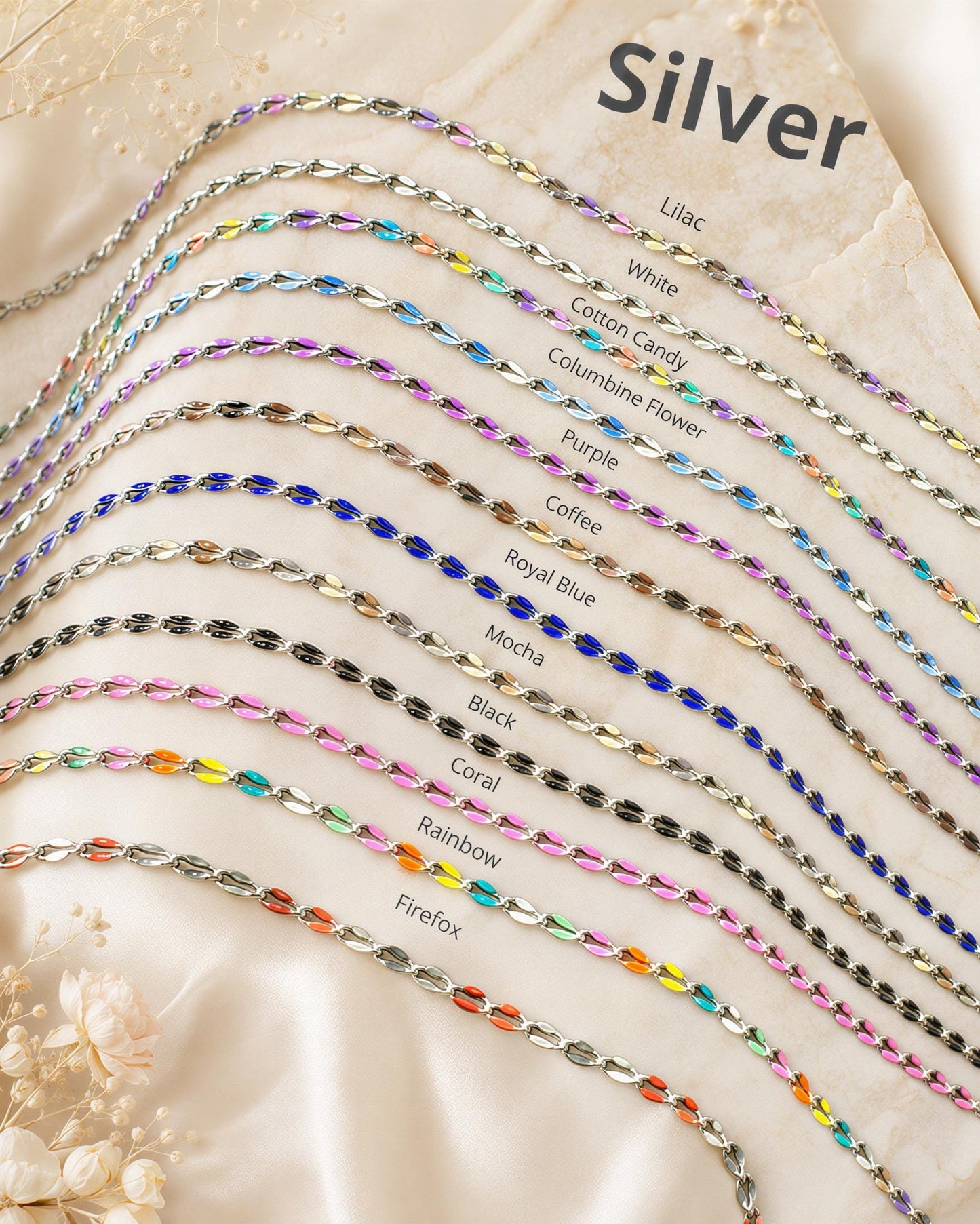 Enamel Permanent Jewelry Chain | 18K Gold Filled Colorful PJ Chain | Largest Color Selection