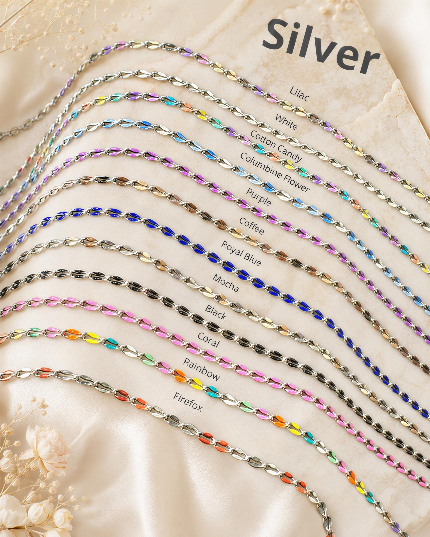 Enamel Permanent Jewelry Chain | 18K Gold Filled Colorful PJ Chain | Largest Color Selection