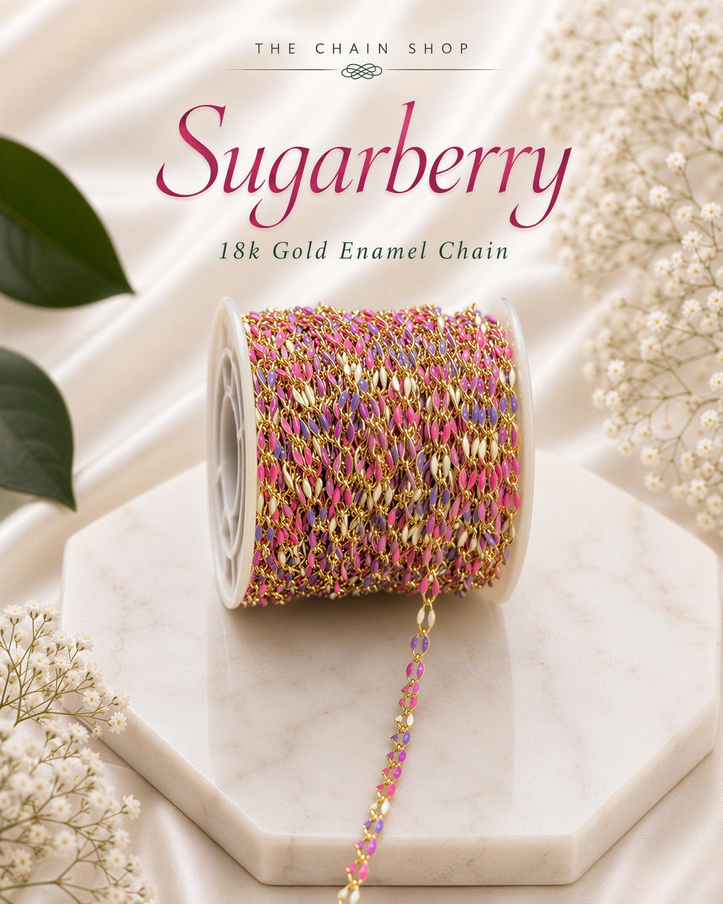 Enamel Permanent Jewelry Chain | 18K Gold Filled Colorful PJ Chain | Largest Color Selection