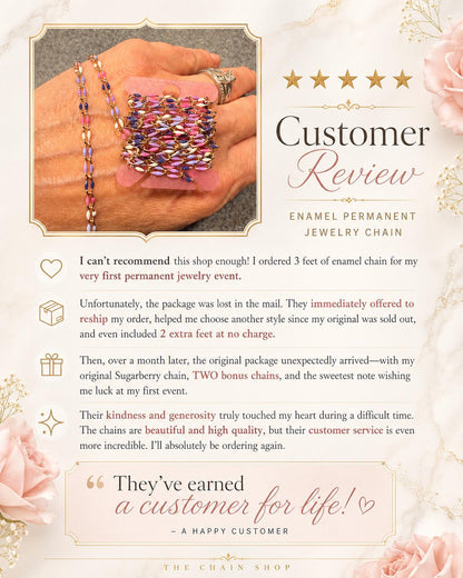 Enamel Permanent Jewelry Chain | 18K Gold Filled Colorful PJ Chain | Largest Color Selection