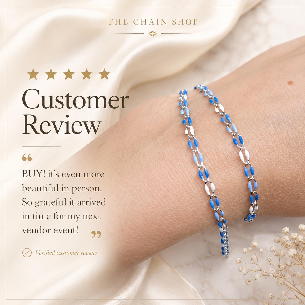 Enamel Permanent Jewelry Chain | 18K Gold Filled Colorful PJ Chain | Largest Color Selection