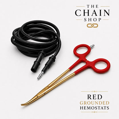 Gold Grounded Hemostats for Permanent Jewelry | 5” Curved Smooth Jaw Welding Tool | Multiple Colors