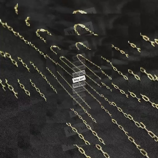 Heart Link Chain 3x4mm and 1.5mm 14K Gold Filled Rose Gold Sterling Silver USA Made Permanent Jewelry Supply