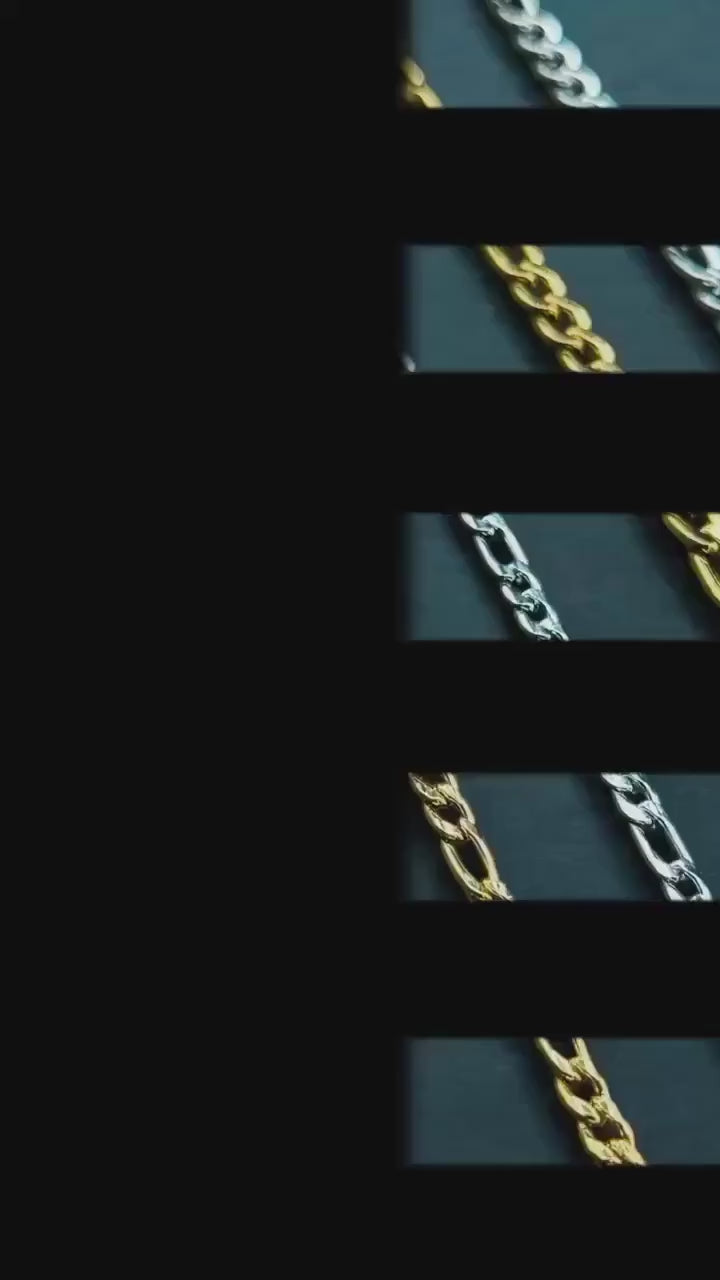 Figaro Link Chain 2mm-4mm-6mm 14K Gold Filled Sterling Silver Over Stainless Core Extra Durable