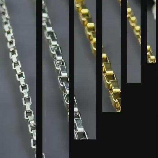 4mm and 6mm Box Chain | 14K Gold Filled & Sterling Silver Over Stainless Core Highest Quality | Extra Durable Chain