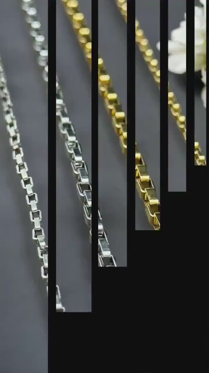 4mm and 6mm Box Chain | 14K Gold Filled & Sterling Silver Over Stainless Core Highest Quality | Extra Durable Chain